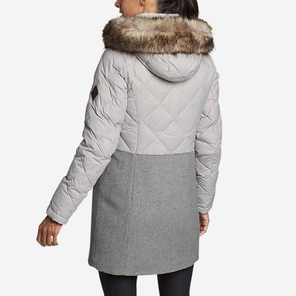Eddie Bauer Lanely Hybrid Down Parka Jacket Gray - Picture 2 of 16